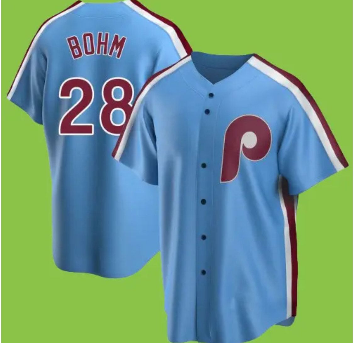 2024 MLB Men Philadelphia Phillies #28 Bohm Nike light blue Home Limited Player Jersey